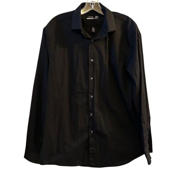 J. Ferrar Men's Stretch Black Long Sleeve Button-Up Shirt Size L - Picture 1 of 9